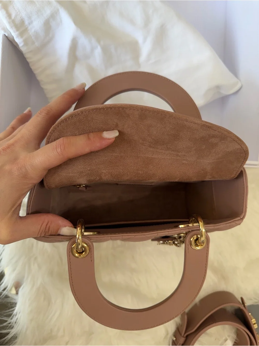 CHRISTIAN DIOR MY LADY D LAMBSKIN CANNAGE WITH LUCKY BADGES
